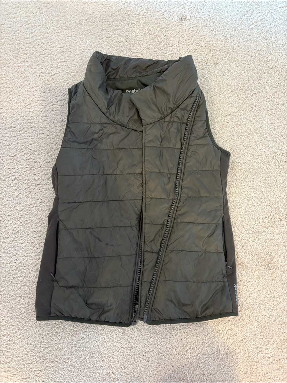 Reebok Women's Black Asymmetrical Quilted Vest